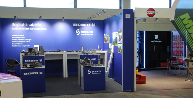 EICHER Messestand Gesamtansicht Überblick über den EICHER Stand mit Ersatzteilen