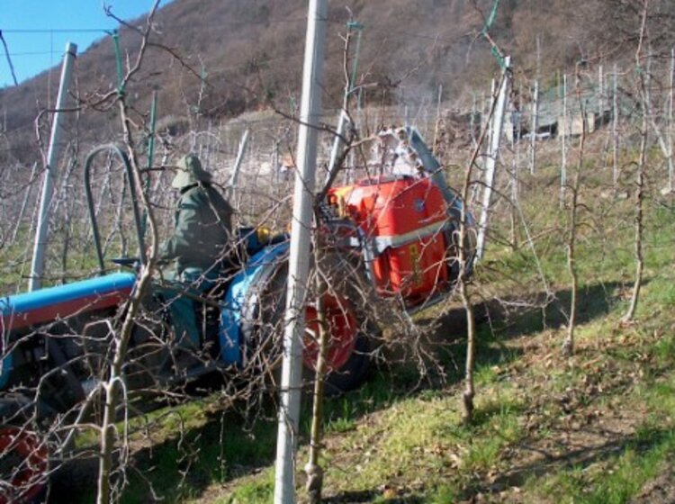 EICHER Traktor im Einsatz bei Partner Pircher Einsatz von EICHER Maschinen in den Weinbergen Südtirols